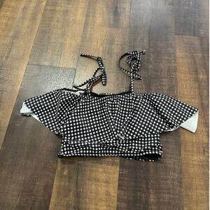 Albion Fit Kids Wave Swimsuit Top, Black Check Size Small